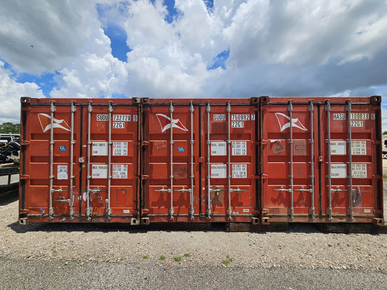 Used container storage unit